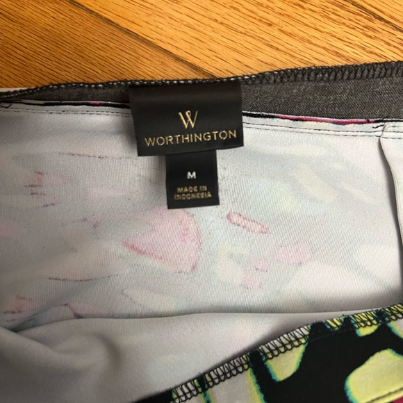 Worthington Silky butterfly print pencil skirt multicolor Sz M - Picture 2 of 6